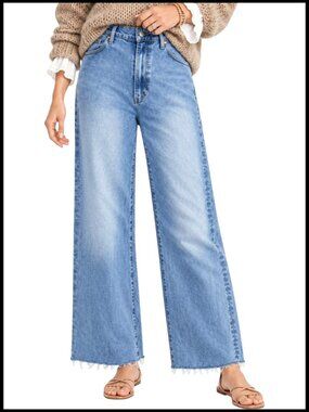 Favorite Daughter The Mischa Jeans Monterey Blue Super High Rise Wide Leg 27